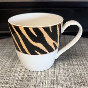 Ralph Lauren Zebra-Print Ceramic Mug in Black and Tan